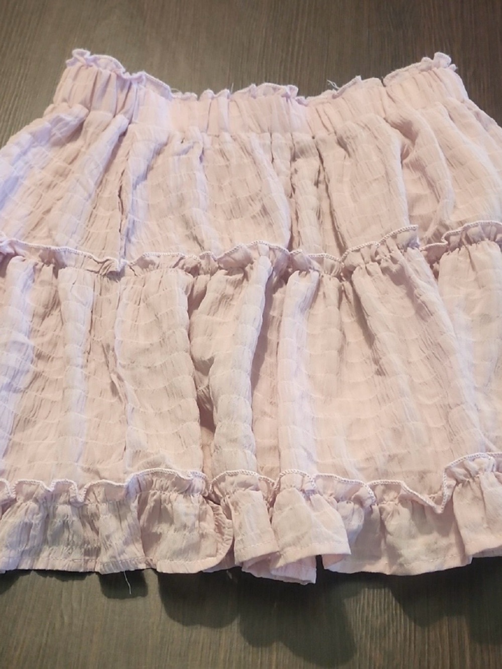 Chic Light Pink Ruffled Mini Skirt